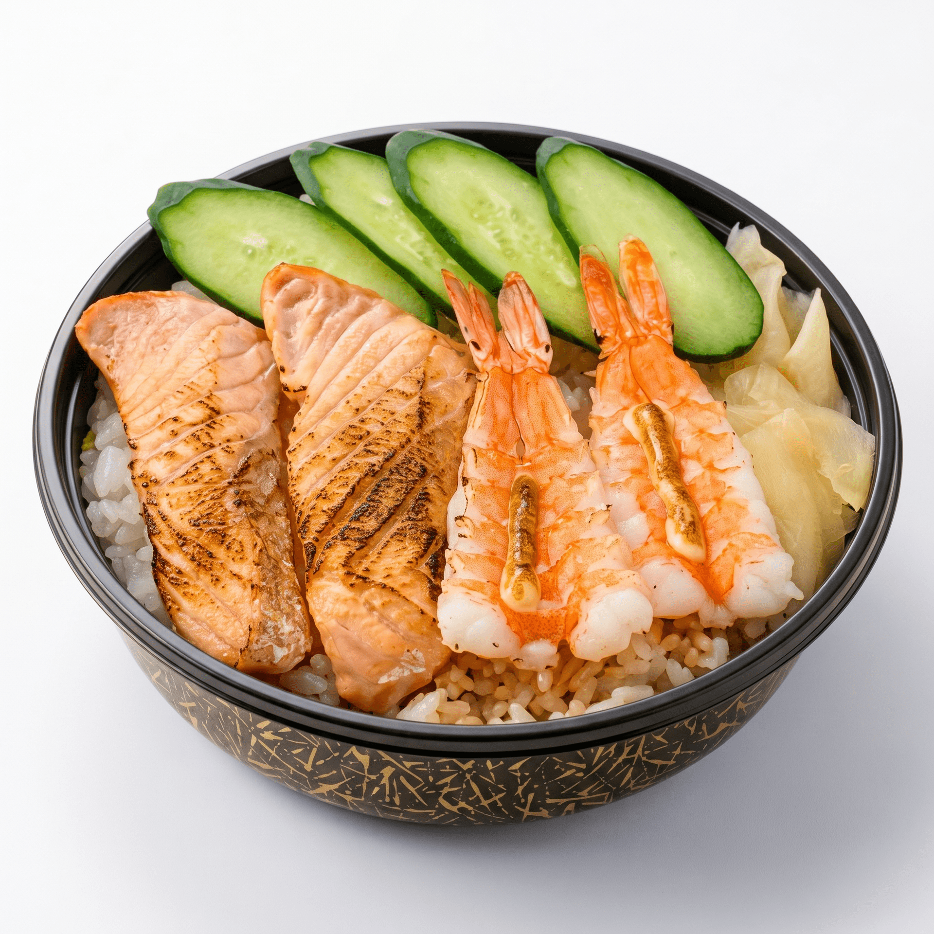 33,炙りサーモン・炙りエビマヨ丼