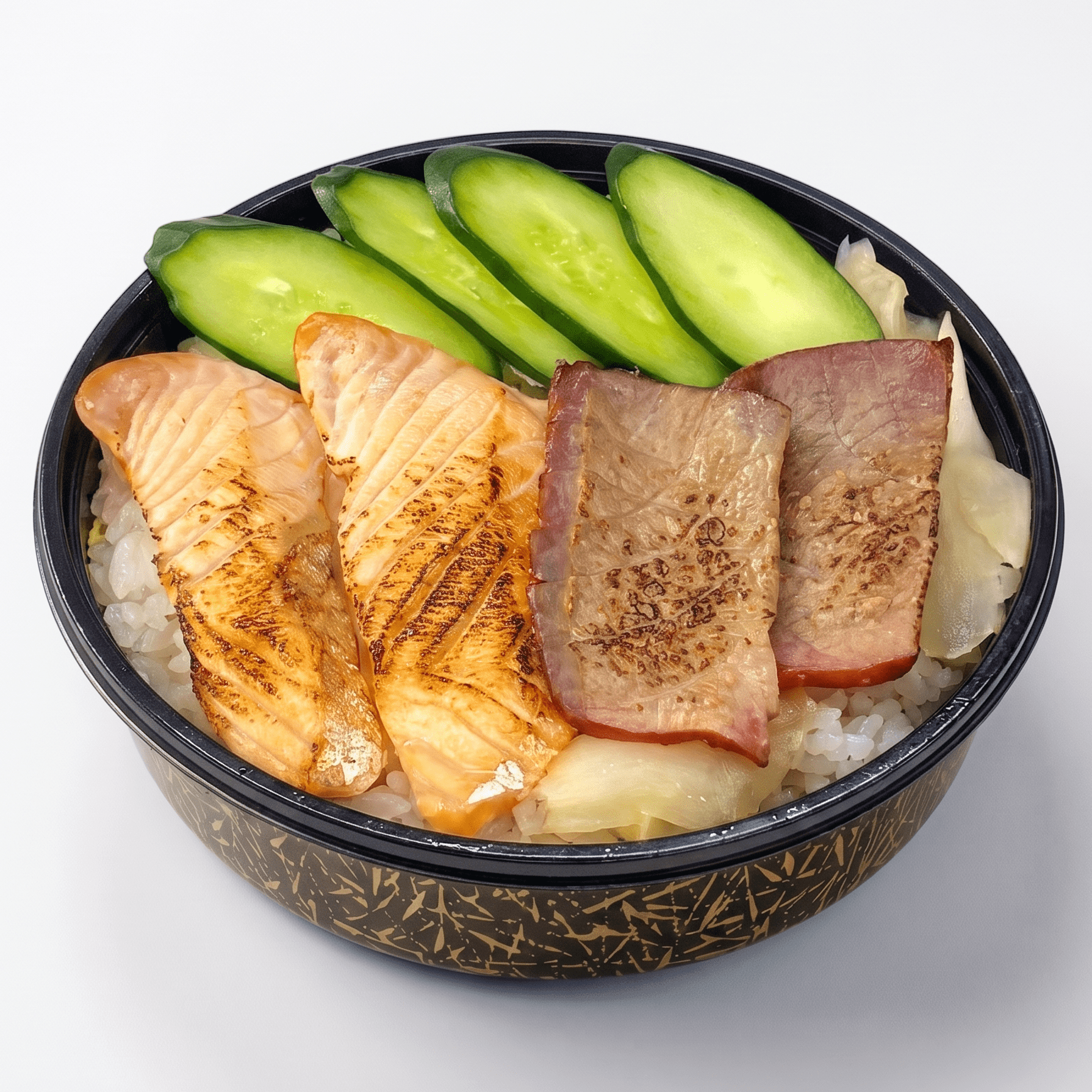 32,炙りサーモン、炙りまぐろ丼
